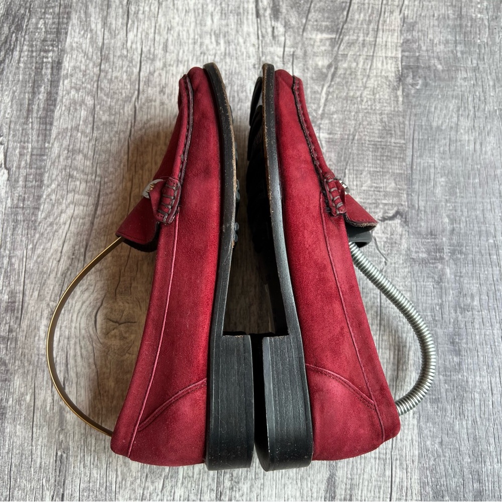 Bally Women’s Shoes Size 5 Burgundy Leather Loafers Slide On - Picture 4 of 8
